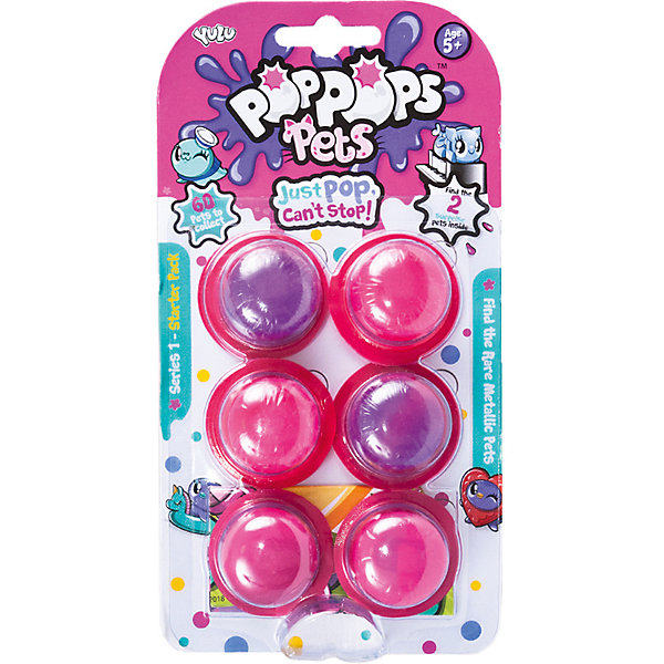 

Игровой набор Yulu PopPops Pets, 6 шт, Розовый