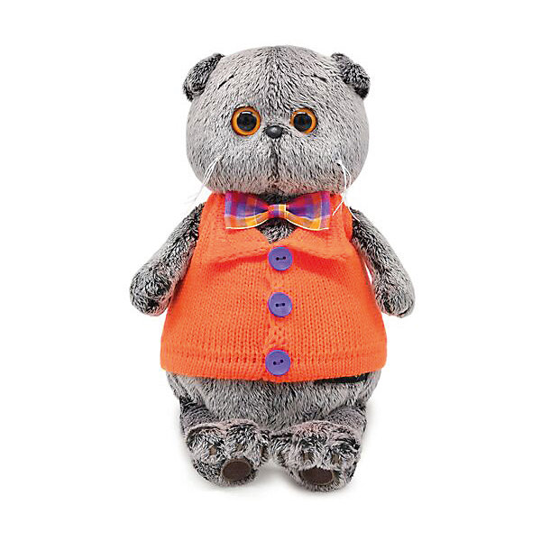 

Мягкая игрушка Budi Basa Кот Басик в вязаном жилете, 30 см, Коричневый