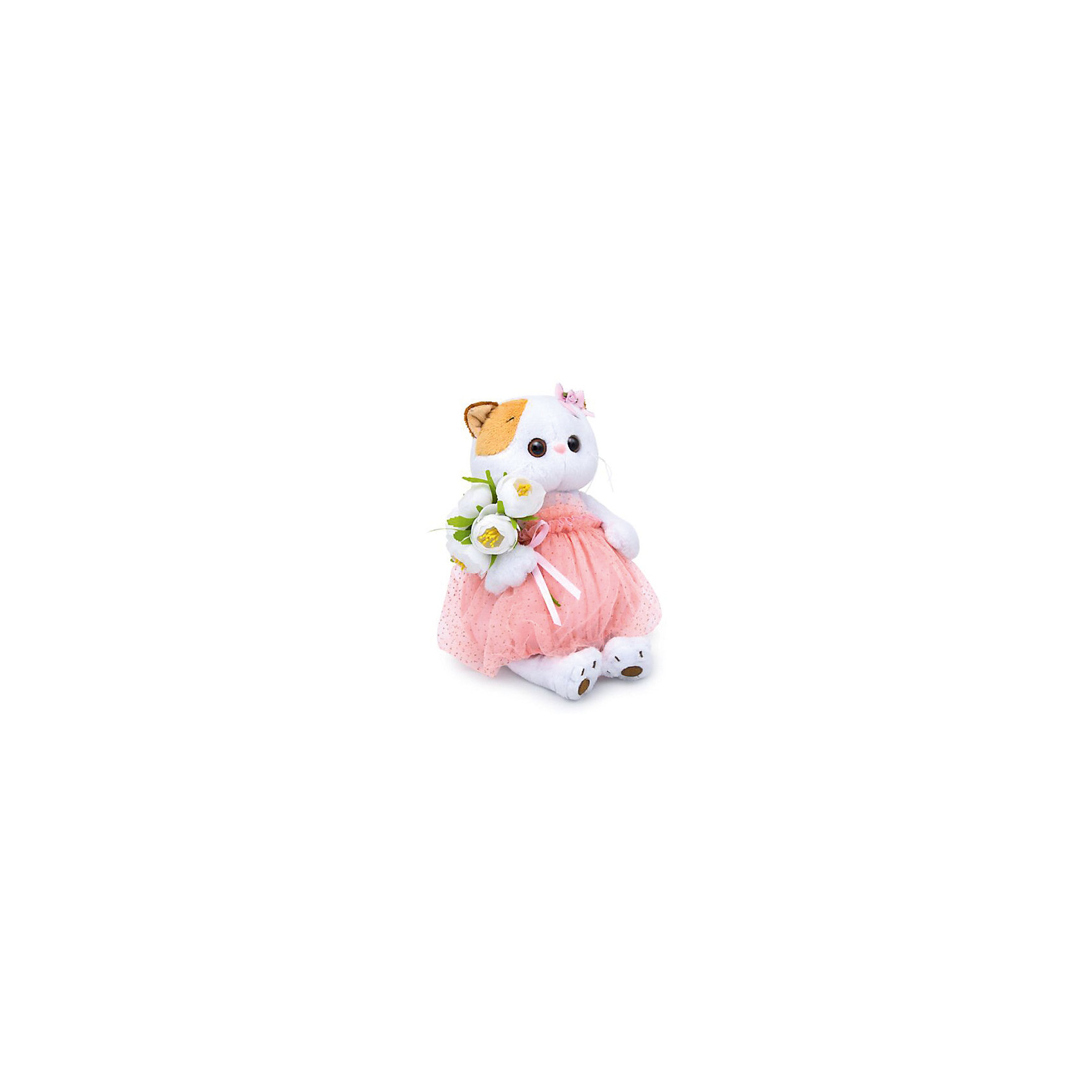 фото Мягкая игрушка Budi Basa Кошечка Ли-Ли с белым букетом, 27 см