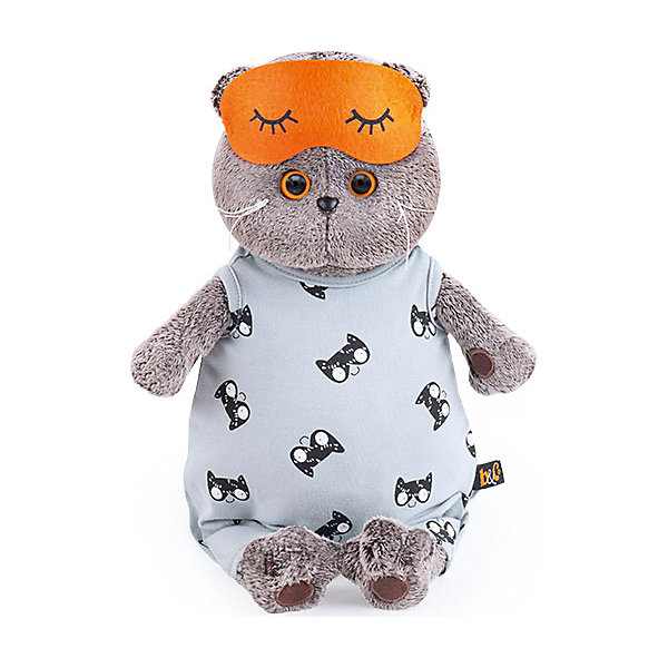 

Мягкая игрушка Budi Basa Кот Басик в сером комбинезоне и маске для сна, 25 см, Коричневый, Мягкая игрушка Budi Basa Кот Басик в сером комбинезоне и маске для сна, 25 см