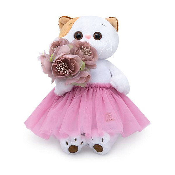 

Мягкая игрушка Budi Basa Кошечка Ли-Ли с букетом, 27 см, Белый