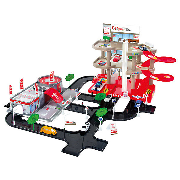 

Игровой набор Mochtoys "Парковка + сервисный центр", Разноцветный