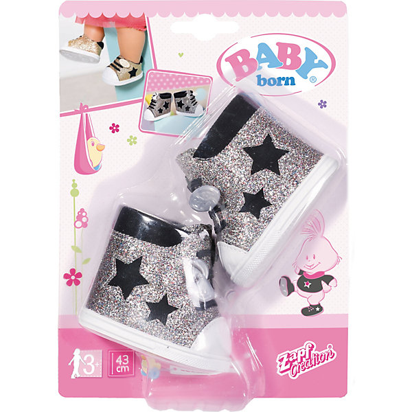 

Обувь для куклы Zapf Creation Baby Born Сникерсы, серебряные