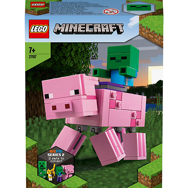LEGO Конструктор LEGO Minecraft 21157: Большие фигурки, Свинья и Зомби-ребёнок