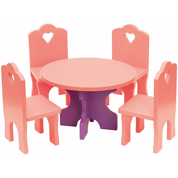 Набор кукольной мебели КРАСНОКАМСКАЯ ИГРУШКА Столик с четырьмя стульчиками 13018197