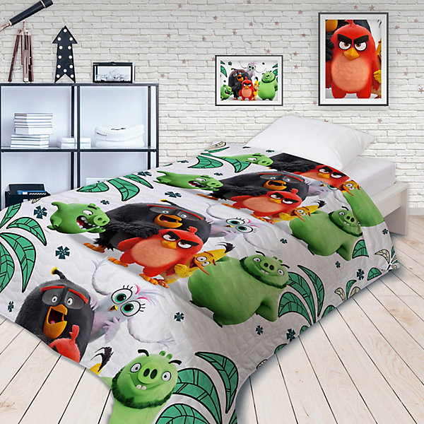 

Покрывало стеганое Непоседа "Angry Birds 2" Птичий остров, Зеленый