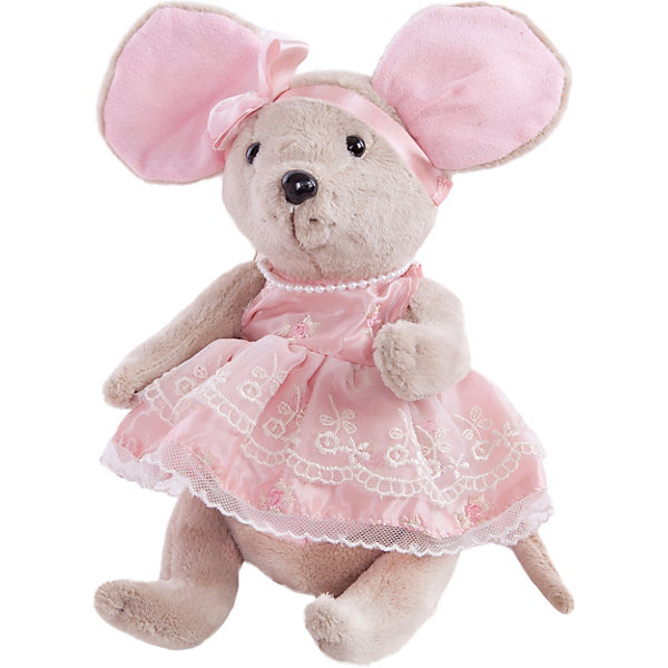 фото Мягкая игрушка Angel Collection Мышка шарнирная "Зефирка" в розовом платье, 25 см