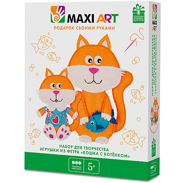 

Набор для творчества Maxi Art "Игрушки из фетра" Кошка с котёнком