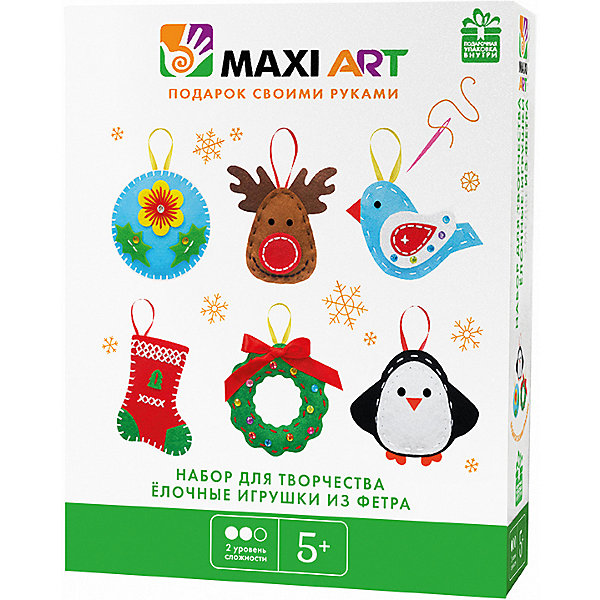 

Набор для творчества Maxi Art "Игрушки из фетра" Ёлочные игрушки