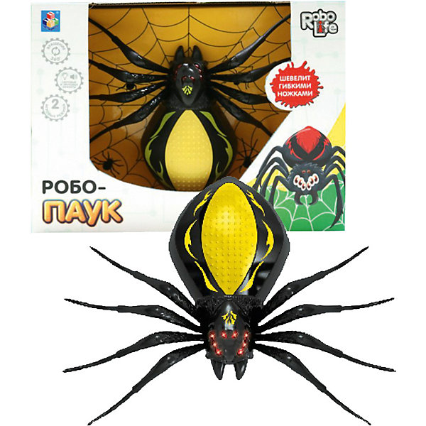 Радиоуправляемая игрушка RoboLife Робо-паук, чёрно-жёлтый 1Toy 13080944