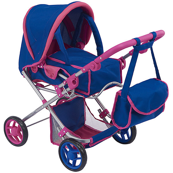 

Коляска-трансформер 2-в-1 для кукол Buggy Boom Infinia, синяя с розовым