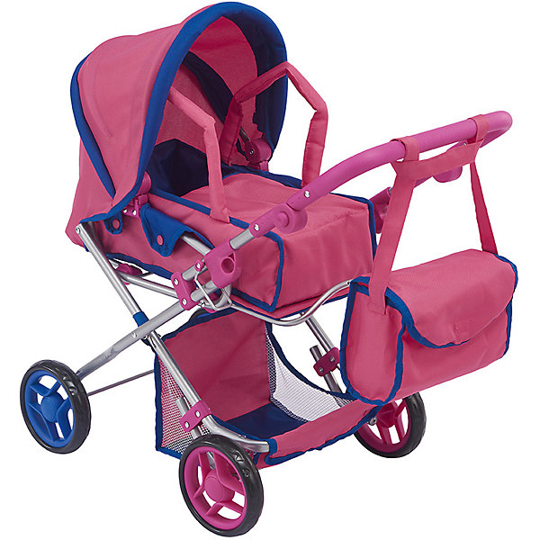 

Коляска-трансформер 2-в-1 для кукол Buggy Boom Infinia, розовая с синим