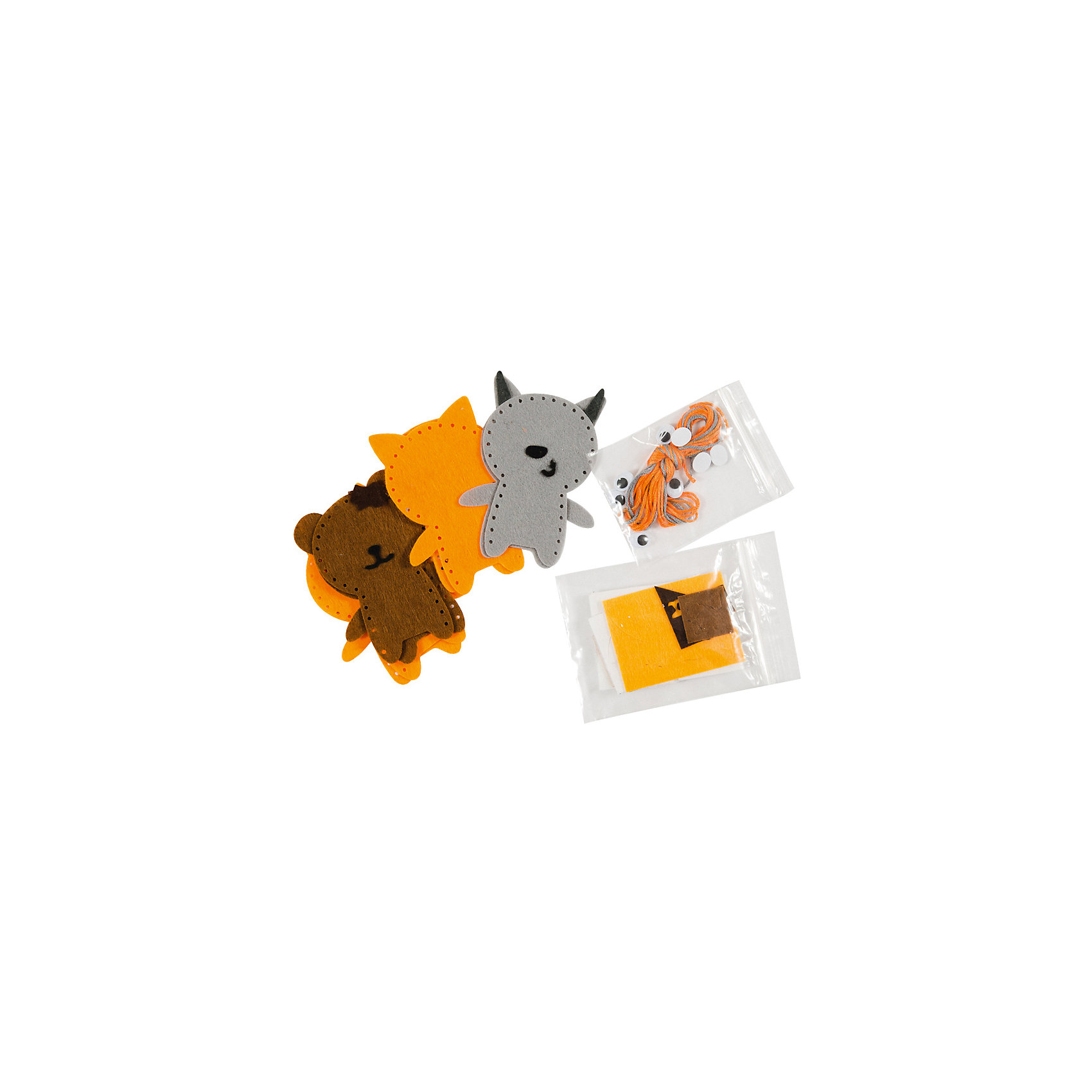 фото Пальчиковые игрушки из фетра Мульти-Пульти "Сделай сам" Лиса, медведь, волк, белка