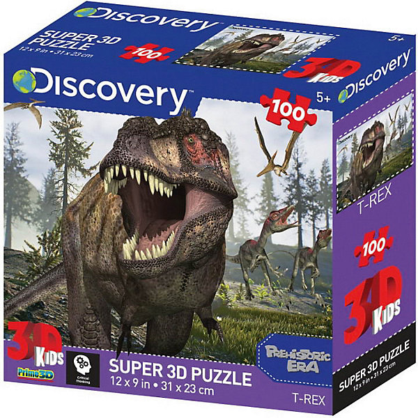

Пазл Prime 3D "Тираннозавр" ("T-Rex"), 100 деталей (стереоэффект)