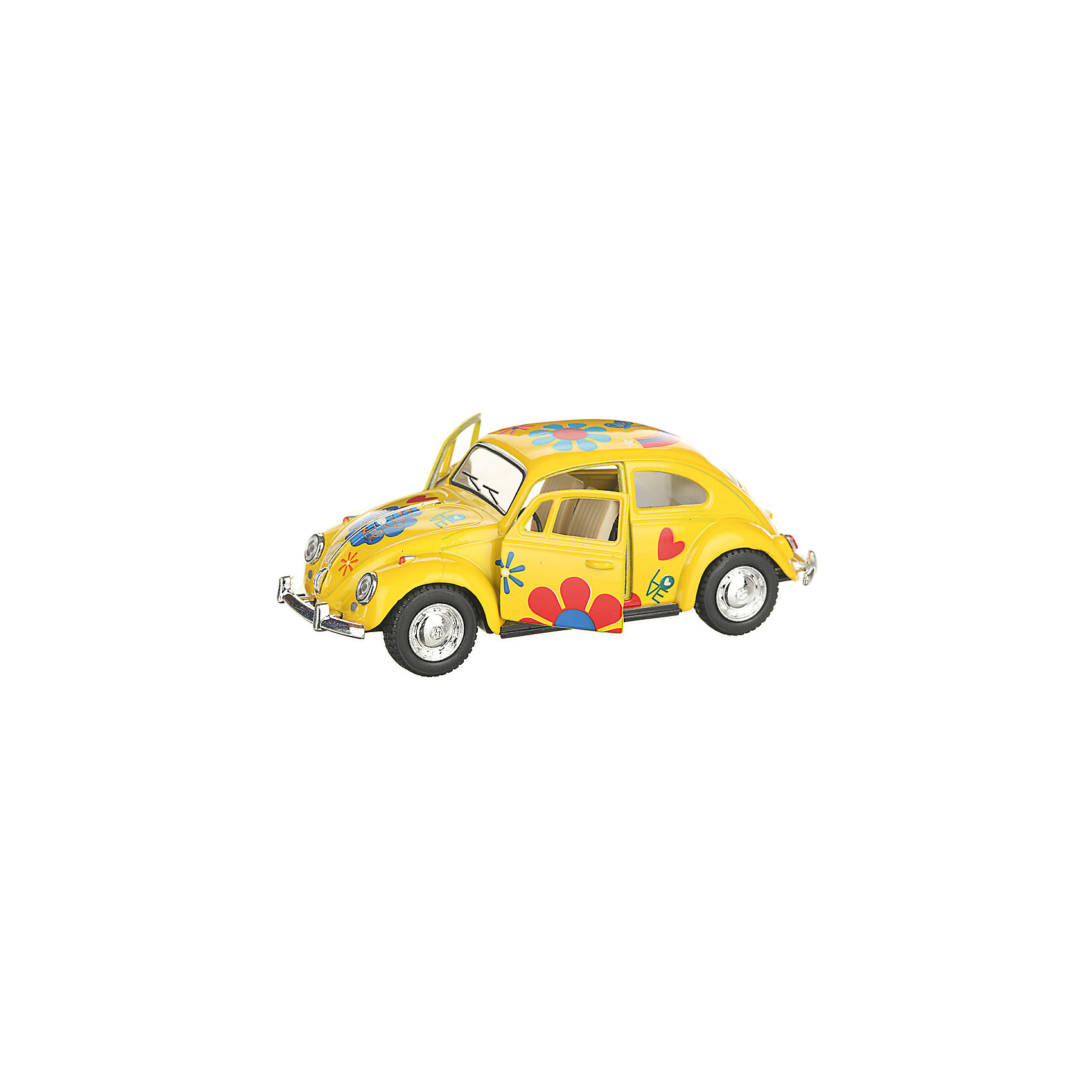 фото Коллекционная машинка Serinity Toys Volkswagen Beetle Classical раскрашенный, жёлтая