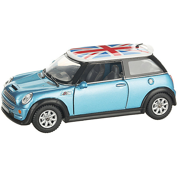 

Металлическая машинка Serinity Toys Mini Cooper S с флагом, голубая