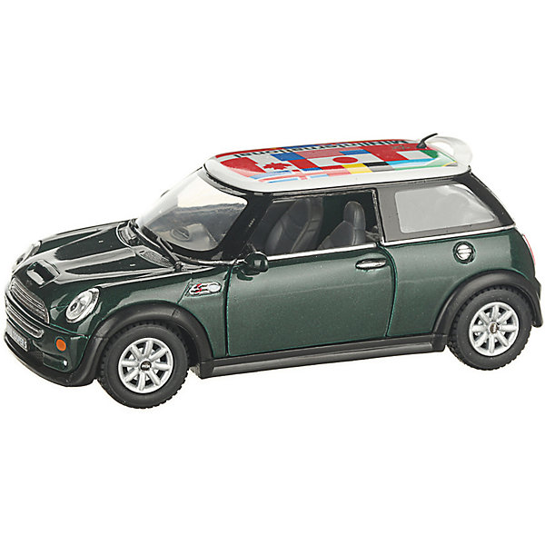 

Коллекционная машинка Serinity Toys Mini Cooper S с флагом, зелёная