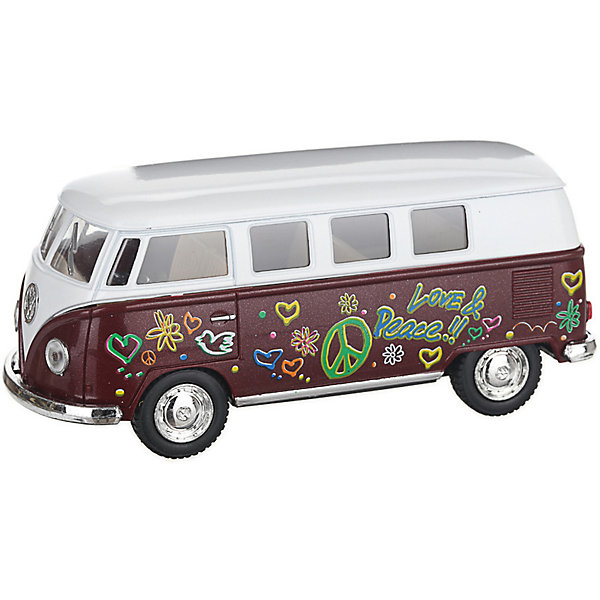 

Металлический автобус Serinity Toys Volkswagen Classical раскрашенный, бордовая