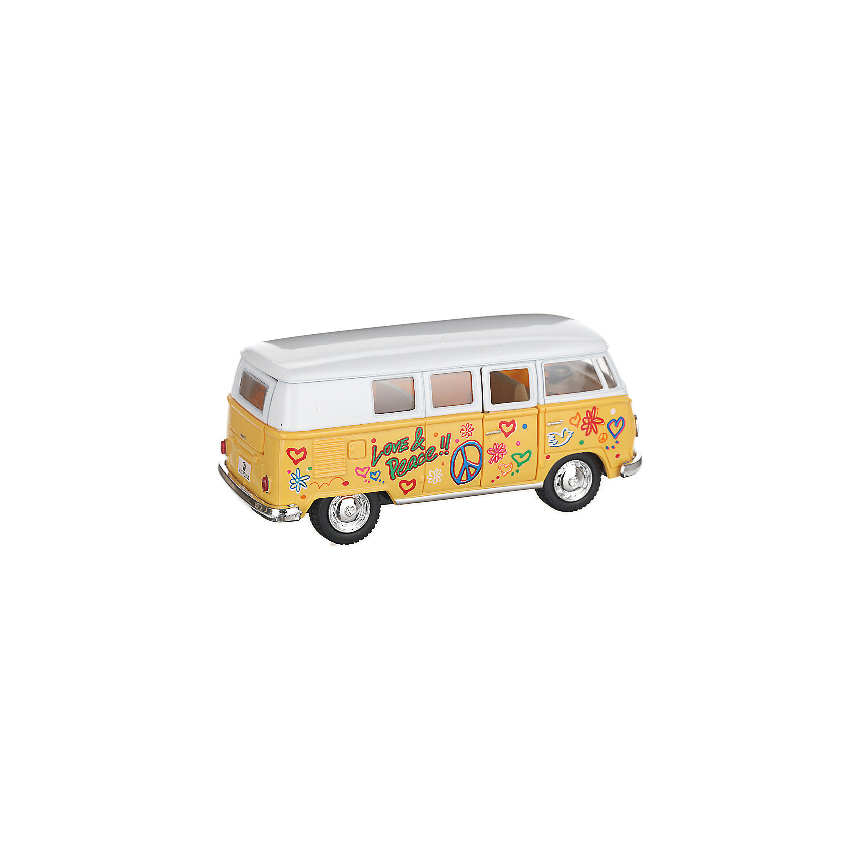 фото Металлический автобус Serinity Toys Volkswagen Classical раскрашенный, жёлтая