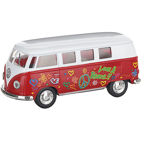 фото Металлический автобус Serinity Toys Volkswagen Classical раскрашенный, красная