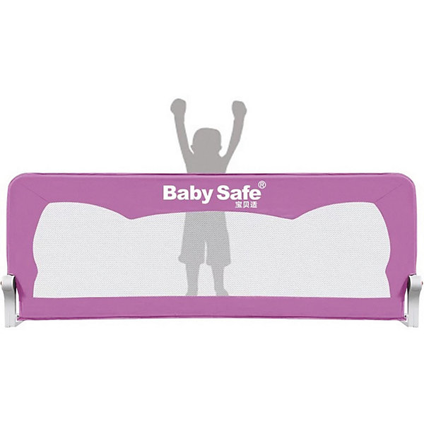 фото Барьер для кроватки Baby Safe "Ушки", 150х42 см, розовый