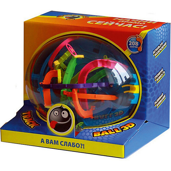 

Головоломка Track Ball 3D Шар 208 ходов, 22 см, Синий/красный, Головоломка Track Ball 3D Шар 208 ходов, 22 см