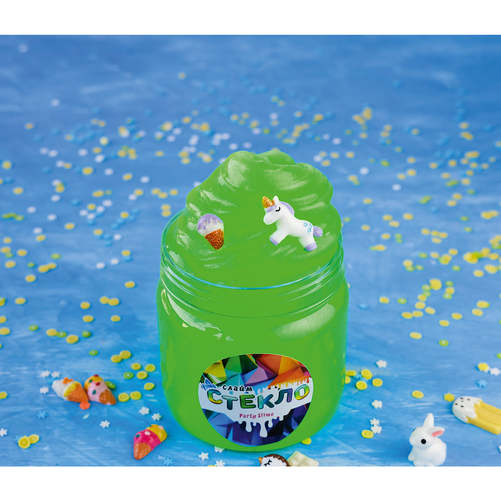 фото Слайм party slime, зеленый неон Стекло