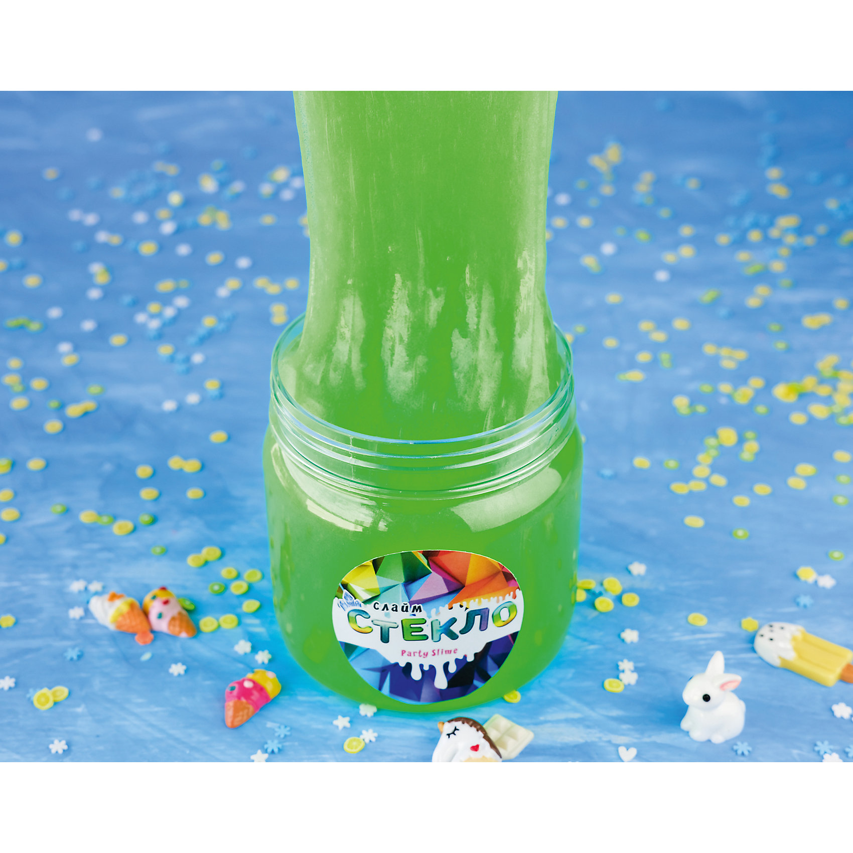 фото Слайм party slime, зеленый неон Стекло