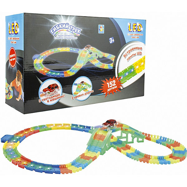 

Гибкий трек 1Toy с машинкой, 152 детали
