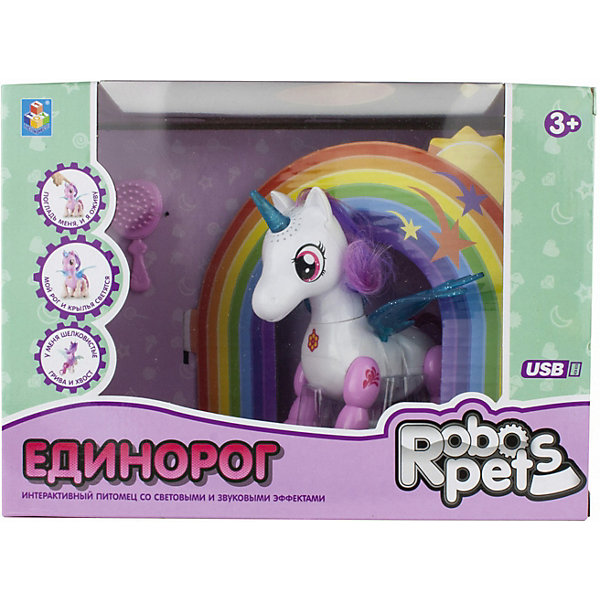 

Интерактивная игрушка 1Toy Robo Pets Робо-единорог, бело-розовый, Белый, Интерактивная игрушка 1Toy Robo Pets Робо-единорог, бело-розовый