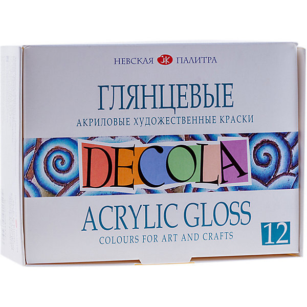 

Акриловые краски 3ХК Decola, 12 цветов, глянцевые