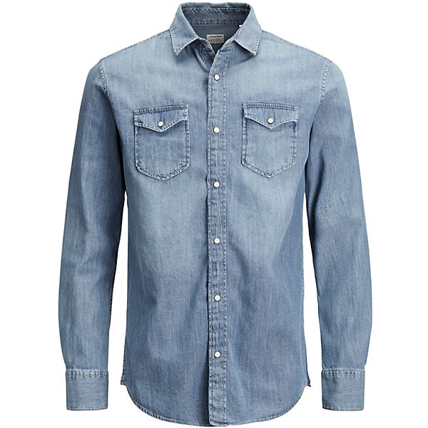 

Джинсовая рубашка Jack & Jones, Синий деним, Джинсовая рубашка Jack & Jones
