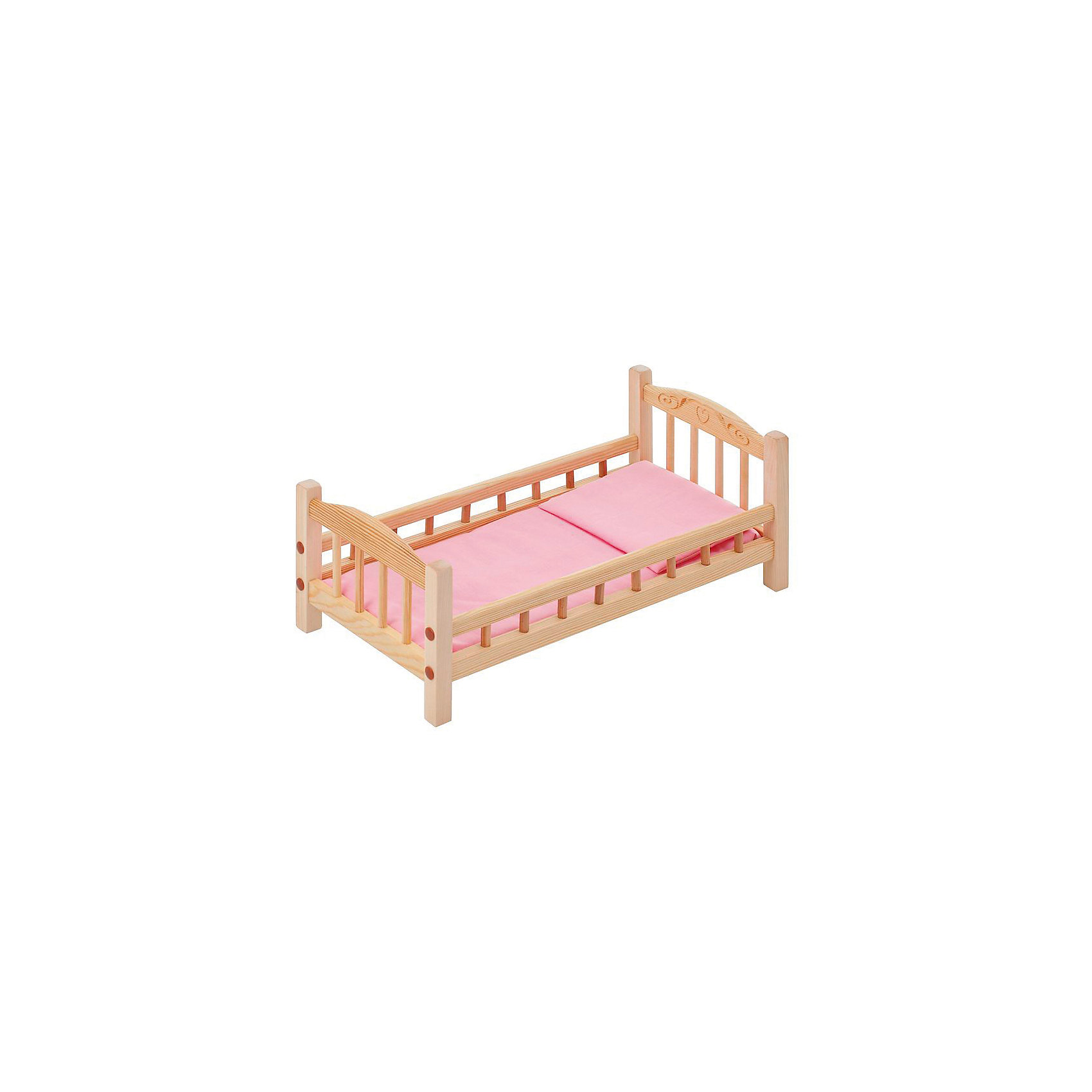 Классическая кроватка для кукол , розовый текстиль Paremo 13406651
