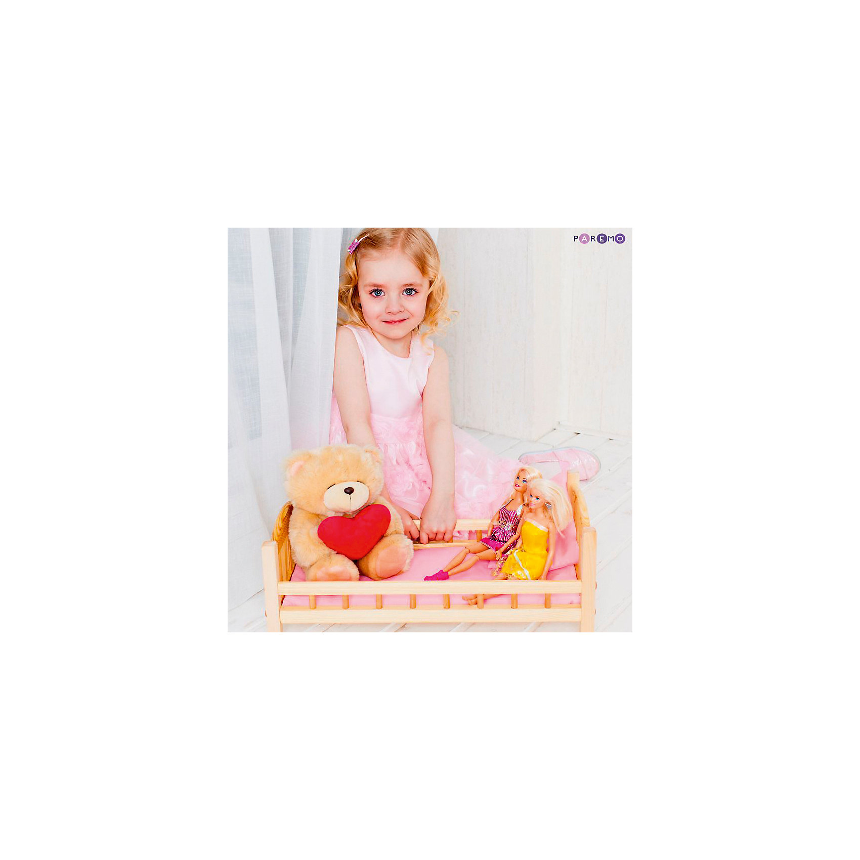 Классическая кроватка для кукол , розовый текстиль Paremo 13406651