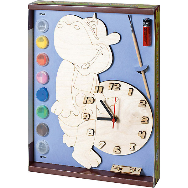 Набор для творчества Часы с циферблатом под роспись Бегемот Нескучные игры 13445307