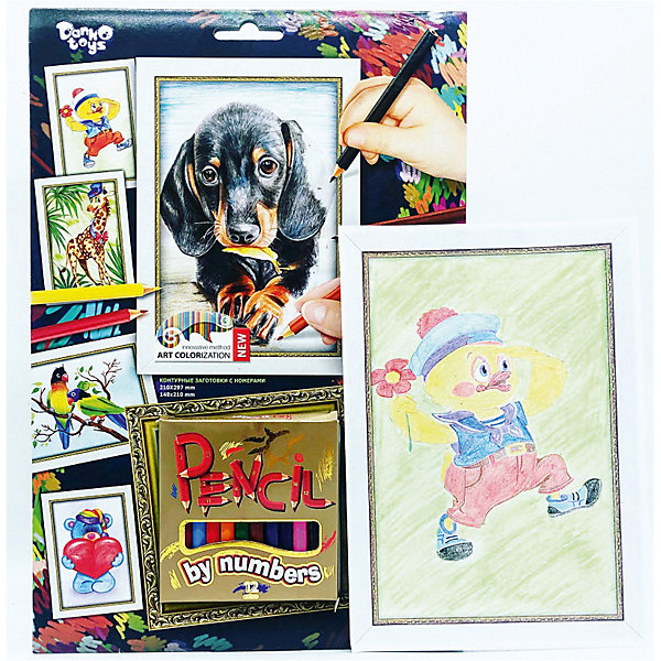 

Набор для творчества Danko Toys Раскраска карандашами по номерам Собачка