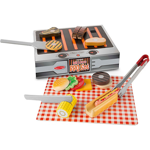 

Набор для барбекю Melissa&Doug Готовь и играй, Разноцветный, Набор для барбекю Melissa&Doug Готовь и играй