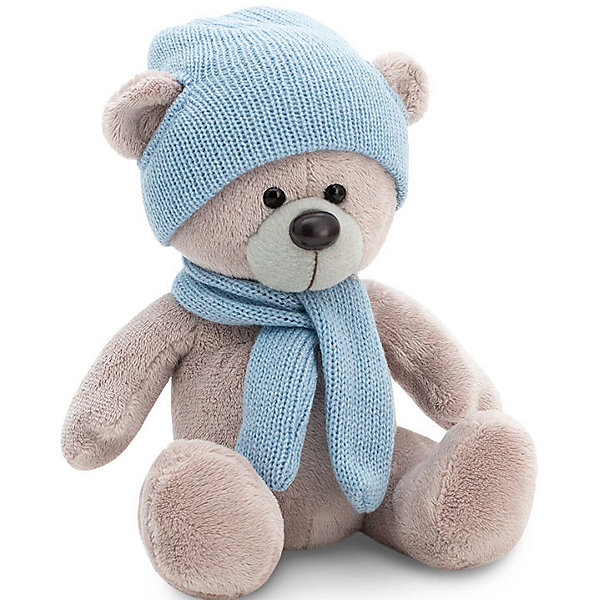 фото Мягкая игрушка Orange Медведь Топтыжкин серый: в шапке и шарфе, 17 см