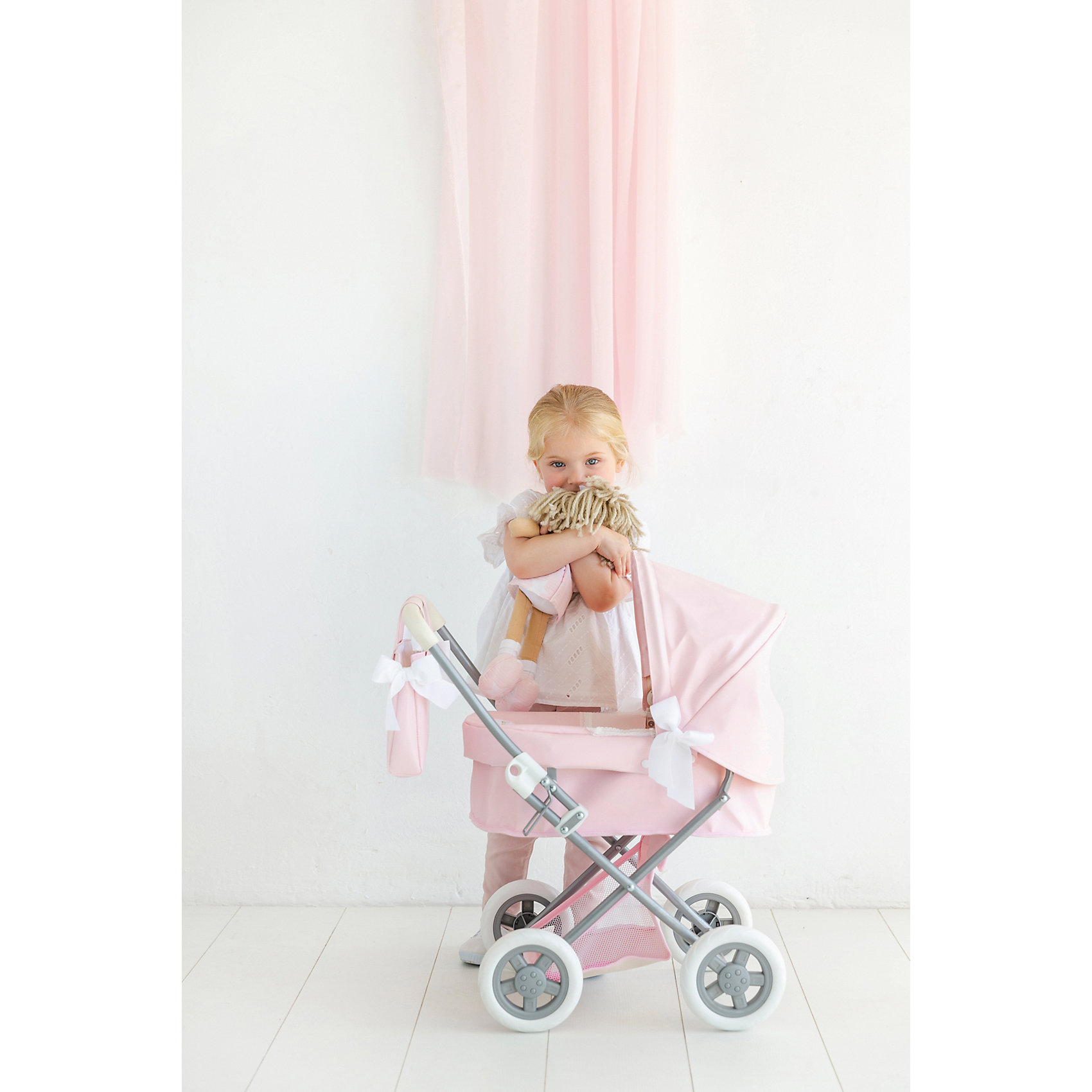 фото Коляска для кукол La Nina, розовая