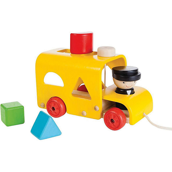 

Сортер-каталка Plan Toys "Автобус", желтый, Сортер-каталка Plan Toys "Автобус",