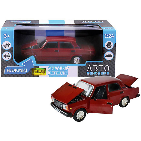 

Машинка Автопанорама ВАЗ 2107, 1:24, Бордовый, Машинка Автопанорама ВАЗ 2107, 1:24