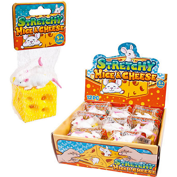 

Игрушка-антистресс Junfa Toys "Тянучка" Мышка с куском сыра, Белый, Игрушка-антистресс Junfa Toys "Тянучка" Мышка с куском сыра