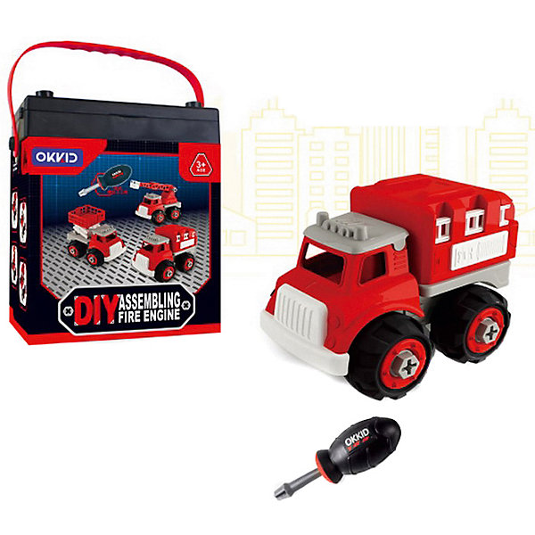 

Машинка-конструктор Junfa Toys "Собери сам" Пожарная машина, Красный, Машинка-конструктор Junfa Toys "Собери сам" Пожарная машина