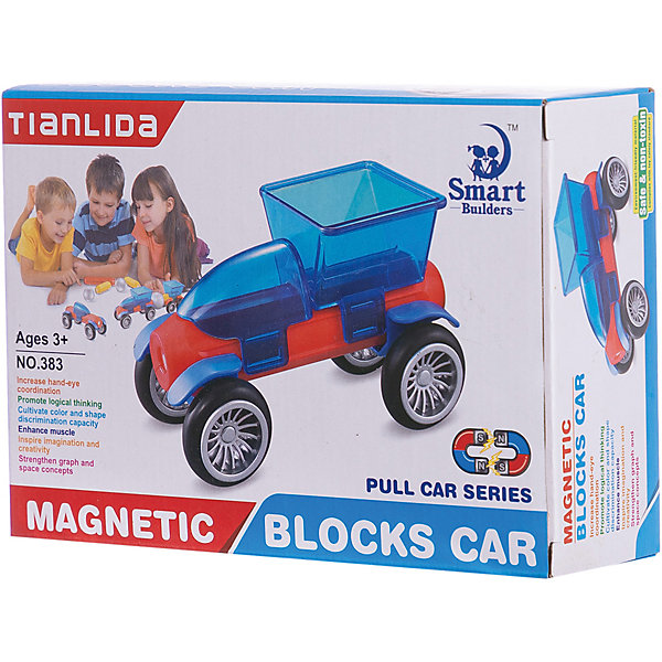 

Магнитный конструктор Junfa Toys "Машинка, Синий/красный, Магнитный конструктор Junfa Toys "Машинка"