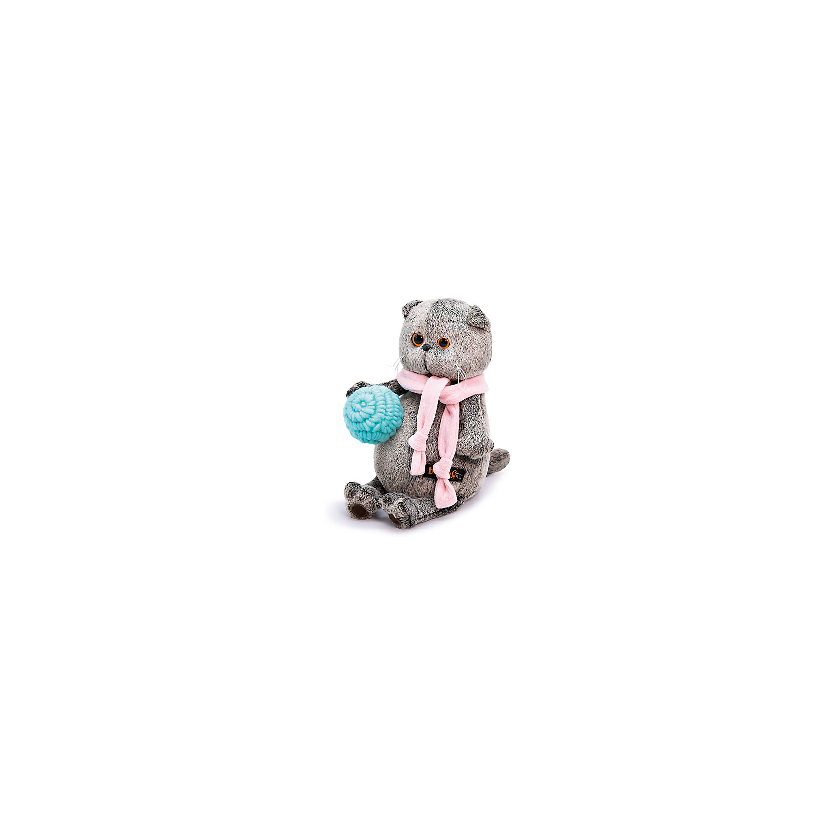 Мягкая игрушка Кот Басик в шарфике и с клубком, 19 см Budi Basa 13660167