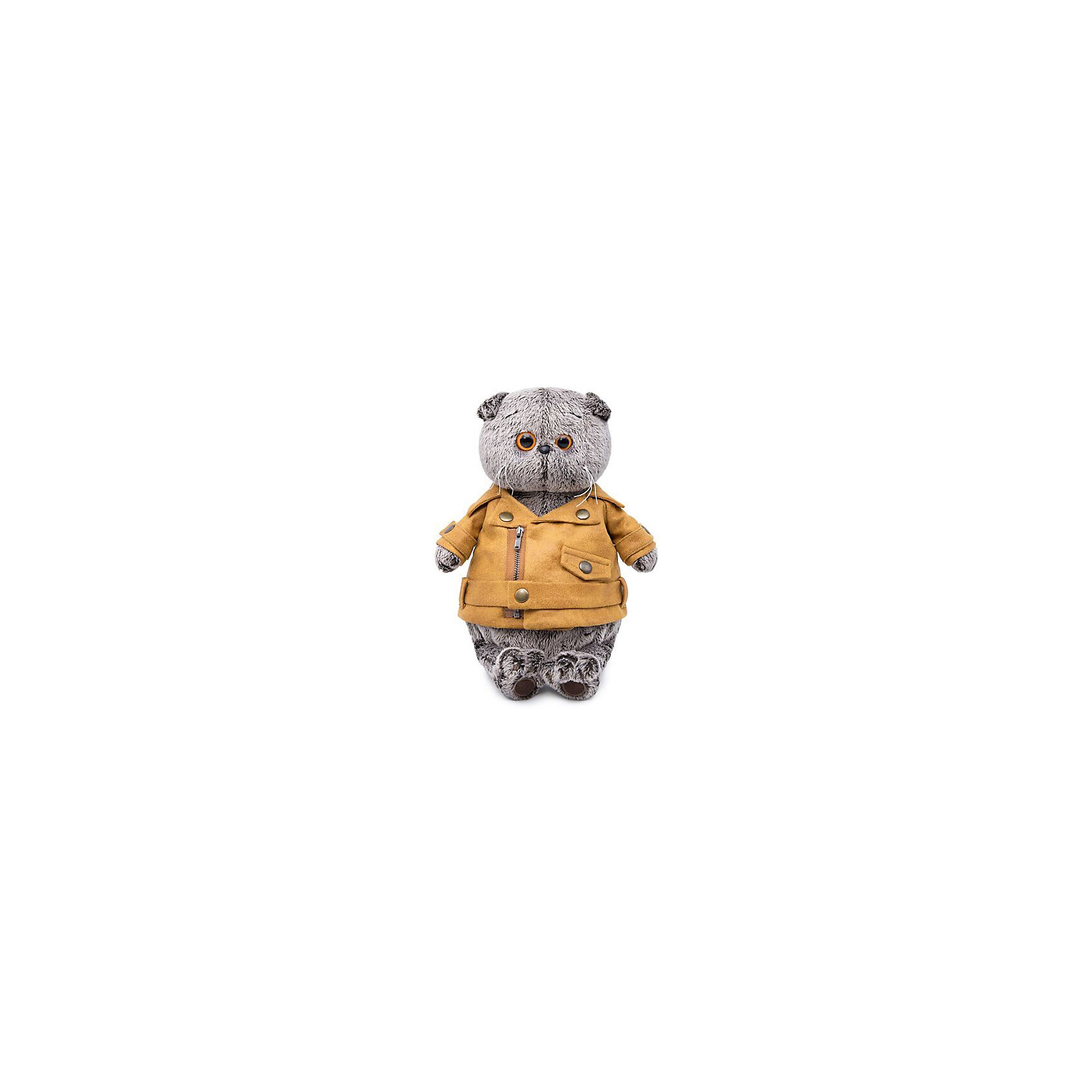 фото Мягкая игрушка budi basa кот басик в куртке-косухе, 22 см
