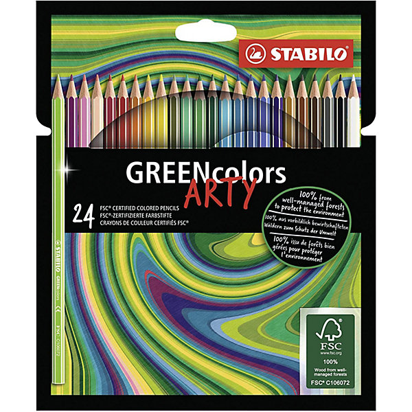 фото Цветные карандаши stabilo greencolors arty, 24 цвета