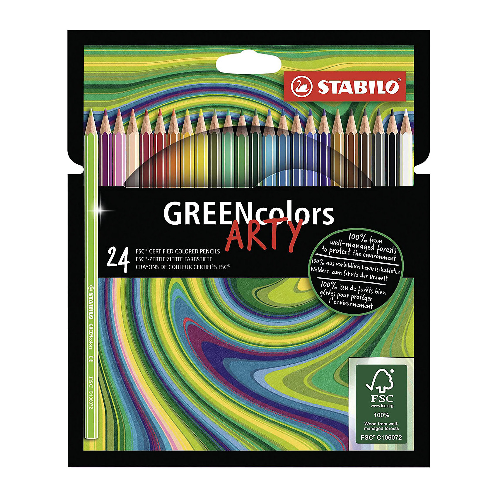 фото Цветные карандаши stabilo greencolors arty, 24 цвета