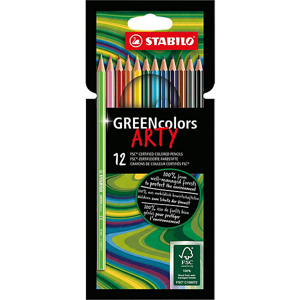 

Цветные карандаши Stabilo Greencolors Arty, 12 цветов