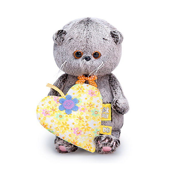 

Мягкая игрушка Budi Basa Кот Басик baby с желтым сердечком, 20 см, Коричневый, Мягкая игрушка Budi Basa Кот Басик baby с желтым сердечком, 20 см